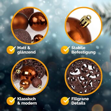 Різдвяні кульки 100 шт коричневі Deuba