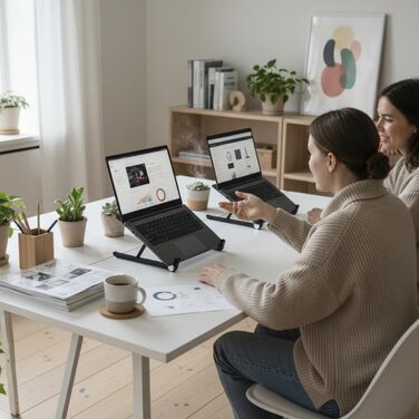 Підставка для ноутбука регульована та складна ергономічна підставка для робочого столу та домашнього офісу, з антиковзким покриттям, для ноутбуків до 17,3 дюймів