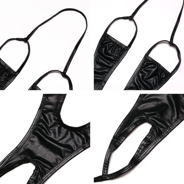 Жіноча сексуальна білизна, нічна сорочка, мокрий плюшевий комбінезон, відкрита білизна з глибоким V-подібним вирізом, без рукавів, з відкритою спинкою, боді-стрічка, чорний, F