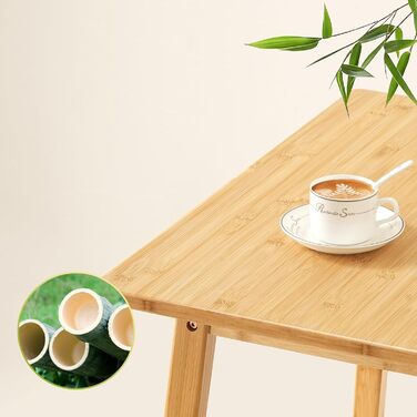 Невеликий обідній стіл, квадратний кухонний стіл 70 x 70 x 75 см, обідній стіл для 2-4 осіб, для невеликих приміщень, легке складання, їдальня, вітальня, офіс, колір натурального дерева EYL72CZ01