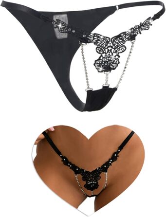 Сексуальні стрінги-стрінги для жінок зі стразами, ніжна вишивка, еротична білизна, великі розміри, бразильські труси, жіноча білизна, пишні мікробікіні, регульовані міні-стрінги, Т-подібна спинка, SM 1-чорний