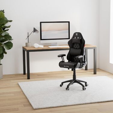 Ігрове крісло ELITE LED Pulse для дітей Ергономічне офісне крісло - Робоче крісло - Крісло керівника - Крісло - Гоночне ігрове крісло - Ігрове крісло - Обертове крісло - Крісло - Штучна шкіра (чорний/білий RGB)