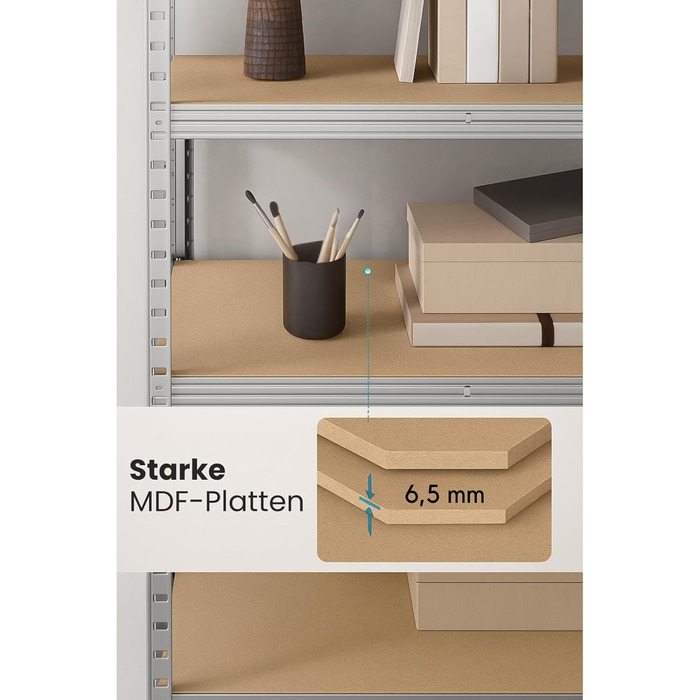 Надміцний стелаж KARAT XXL, оцинкований 200 x 180 x 60 см, стелажі для гаража, підвалу та майстерні - безболтові стелажі, широкопрохідні стелажі, підвальні стелажі, стелажі для майстерні (TitanRack Big)