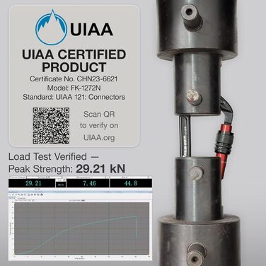 Карабін FresKaro 25kN, чорний, гвинтовий затвор, сертифікований CE карабін для спуску на мотузці, повідці для собак, великий, надзвичайно міцний 2550 кг, легкий, стійкий до іржі, міцний, матеріал авіаційний алюміній 7075, чорний - 2 шт.