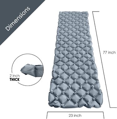 Ультралегкий килимок для сну для кемпінгу - Легкий килимок для сну для походів - Надувний та компактний повітряний матрац