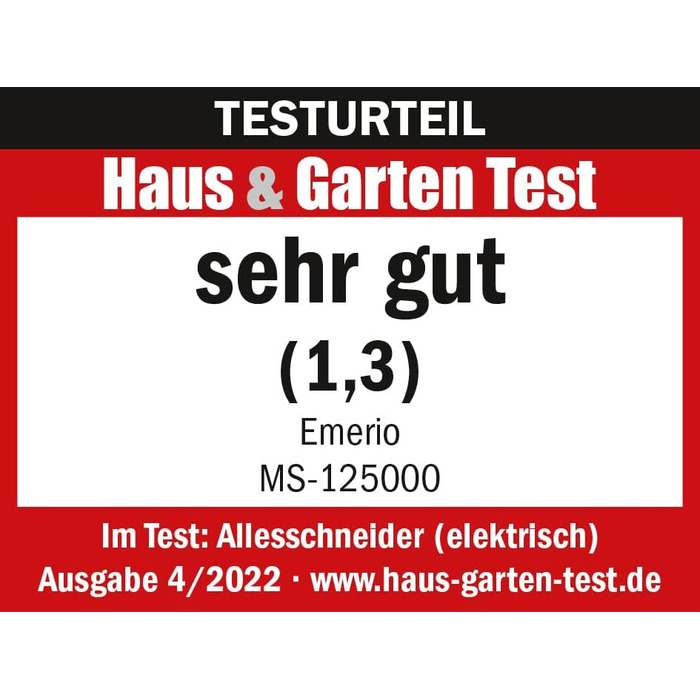 Ножовий блок Emerio 'Made in EU MS-125000, ножовий блок з нержавіючої сталі виробництва Німеччини, регульований 0-17 мм, без бісфенолу А, компактний складний, з захисним вимикачем, Eco 100 Вт, білий білий одинарний