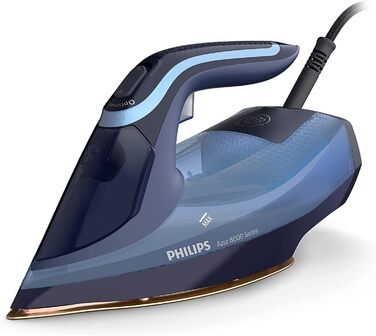 Парова праска Philips серії Azur 8000 - безперервна пара 55 г/хв, паровий удар 240 г, 3000 Вт, технологія OptimalTEMP, SteamGlide