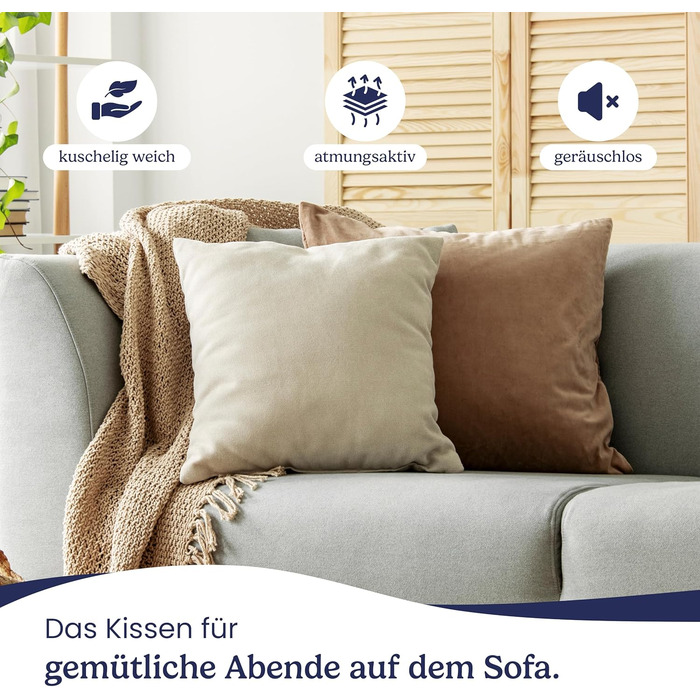 Подушка Gentle North (розміром 40x60 см) - Набір з 2 подушок для ліжка та як декоративні подушки - На блискавці для наповнення - Д