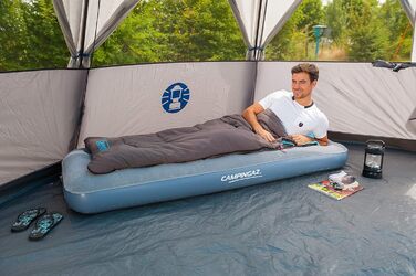 Надувне ліжко Campingaz Quickbed Single - Надувний матрац для внутрішнього/зовнішнього використання однієї особи, велюрове гостьове ліжко, комфортне односпальне ліжко, кемпінгове ліжко, піші прогулянки, трекінг, фестивалі, 188 x 74 x 19 см, макс. 148 кг