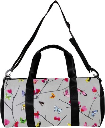 Спортивна сумка, маленька дорожня сумка, сумка для шопінгу та йоги, квітково-метеликовий принт, сумка для фітнесу на відкритому повітрі, ручна поклажа