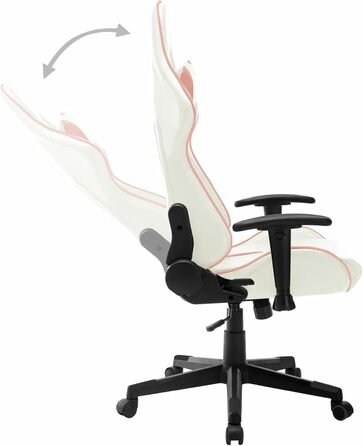 Ігрове крісло, офісне крісло, ігрове крісло, письмове крісло, обертове крісло, біла та рожева штучна шкіра