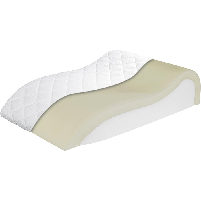 Улюблена 194489 Преміальна подушка для ніг з в&39язкоеластичним шаром (прошитована мікрофіброю подвійного в&39язання) приблизно 40 x 68 x 16,5 см, біла