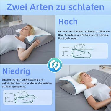 Подушка для відпочинку ZYVO для голови та шиї, терапевтична подушка для сну, апное, ортопедична подушка, хропіння, апное, підтримка шиї, знімна та миється, ефективно покращує проблеми зі сном (чорна)