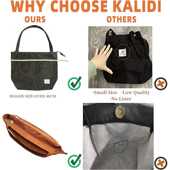 Шнурова сумка KALIDI жіноча сумка через плече на блискавці, велика сумка для покупок, сумка-сумка через плече для робочого офісу,