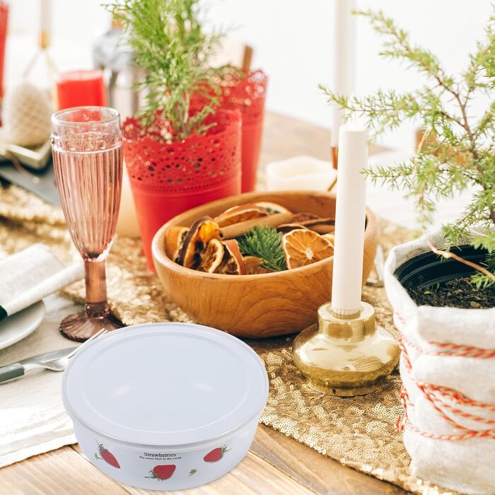 Набір емальованих мисок HOMSFOU з 5 предметів з кришками, мисками для зберігання продуктів та салатницями, 10-18 см, штабелюється, гладка поверхня, універсальний для пасти, супу, фруктів та рису, щоденне використання