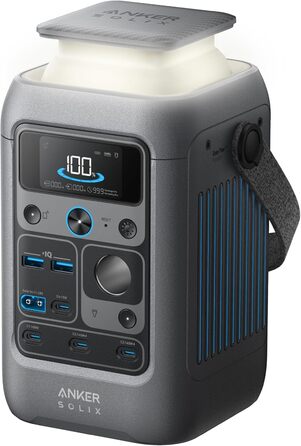 Зарядний пристрій постійного струму Anker SOLIX C300, акумулятор 288 Втгод для кількох пристроїв, акумулятор LiFePO4, сонячний генератор потужністю 300 Вт, для кемпінгу, активного відпочинку, подорожей, надзвичайних ситуацій (адаптер живлення не входить д