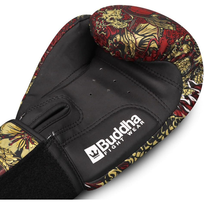 Боксерські рукавички BUDDHA FIGHT WEAR Dragon, призначені для тренувань та спарингів з муай-тай, кікбоксингу та фітнесу - чоловічі та жіночі - різні кольори - 300 г, 300 г, 350 г, 350 г, 360 г червоні, 350 г