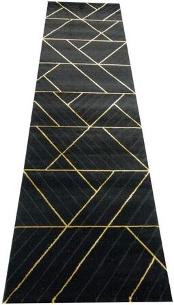 Килим для вітальні сучасний килим геометричний візерунок чорне золото розмір 240 x 340 см