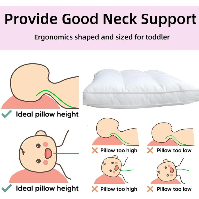 Подушка для немовлят Aisawate з наволочкою - 33x48 см М'яка дитяча подушка з органічної бавовни для сну - Подушка для немовлят, що