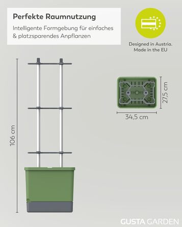 Горщик для рослин Charly Chili Chili - Горщик для рослин із шпалерою, системою поливу та міцним каркасом (темно-зелений, XL) XL Темно-зелений