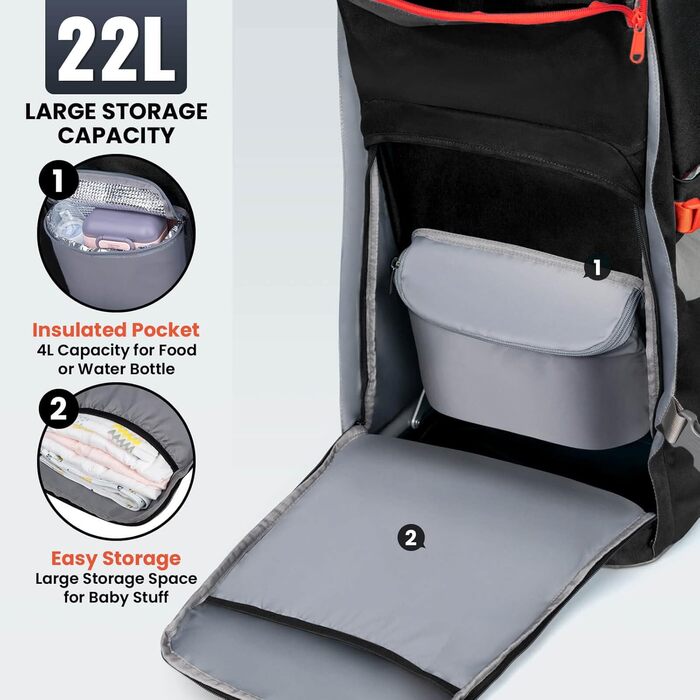 Дитячий рюкзак WIPHA, ергономічна дитяча коляска для походів із сонцезахисним навісом, безпечний похідний рюкзак із великим просто