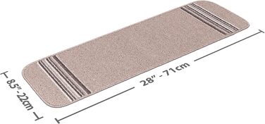 Килимки для сходів CAMILSON Нековзні килимові накладки для використання всередині та зовні приміщень Сходинки для домашніх тварин (Набір з 13 шт., бежева лінія)