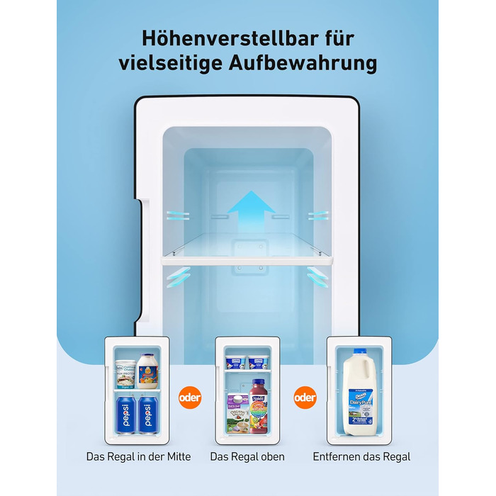 Міні-холодильник AstroAI 2 в 1, 6-літровий холодильник / 8 банок з функцією охолодження та підігріву, розетка 12В / 220В для автом