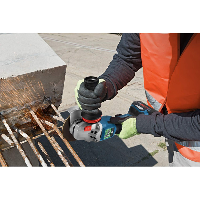 Кутова шліфувальна машина Bosch Professional 18 В System BITURBO GWS 18V-15 SC (у комплекті монтажний фланець, додаткова рукоятка,