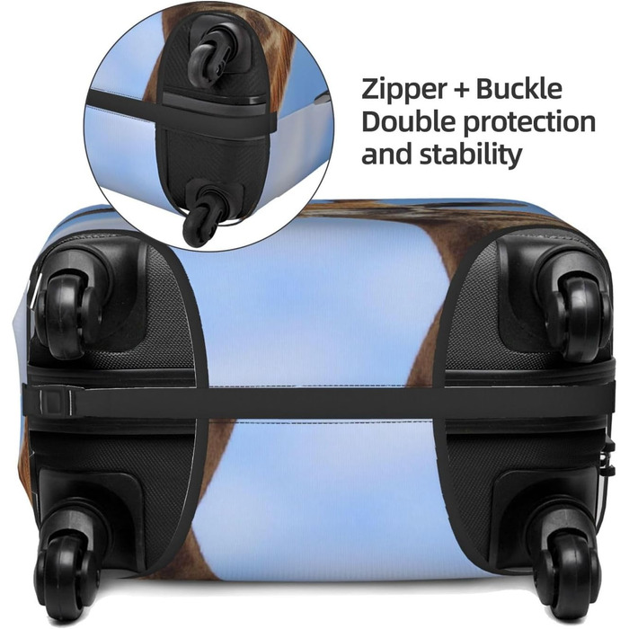 Чохол для валізи Giraffe, міцний захист для багажу розміром 45.7-81.3 см, XL, Чорний