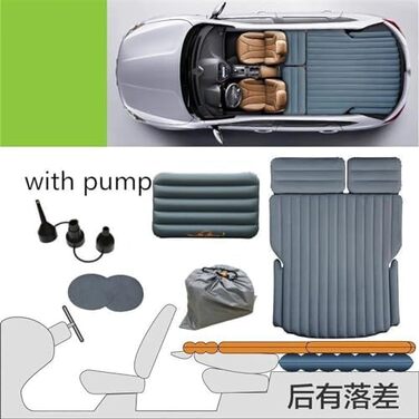 Надувний матрац для автомобіля, портативне кемпінгове ліжко для подорожей, товстий флокований ПВХ-матеріал, багажник позашляховика, надувний диван