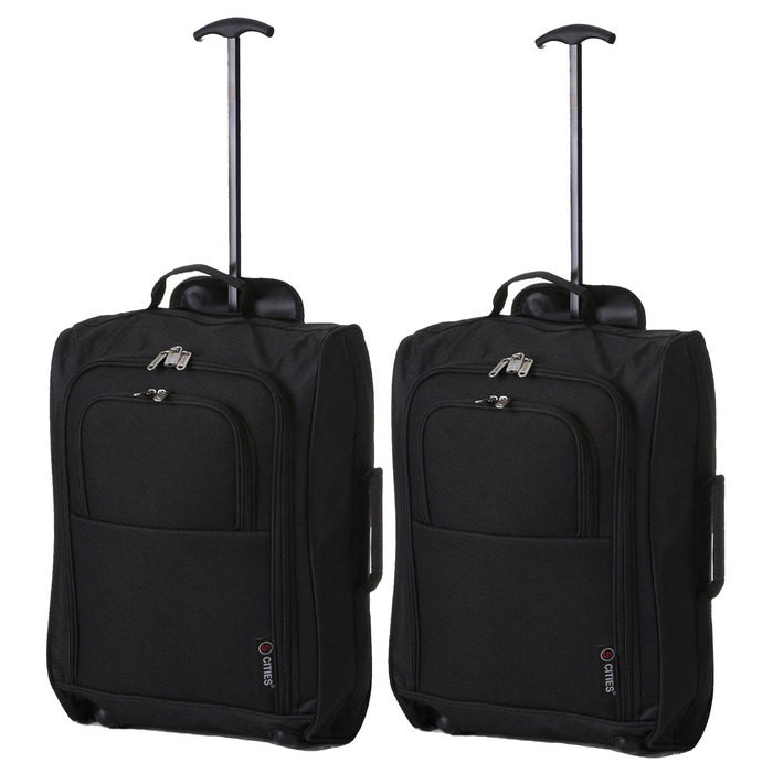 Комплект ручної поклажі з 2 шт. TB023-830 Чорний, 55 см, 42 л, Чорний, 5 Cities The Valencia Collection