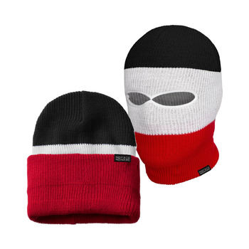 Шапка/Балаклава PGWEAR Troublemaker Чорно-біло-червона Шапка-маска Балаклава Ультрас Лижні Хулігани