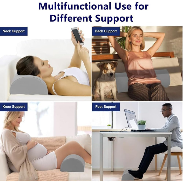 Подушка з піни з ефектом пам&39яті у формі півмісяця, подушка для ніг, колін, попереку - подушка для підняття ніг для сну на боці та спині, шиї, ніг, колін та талії