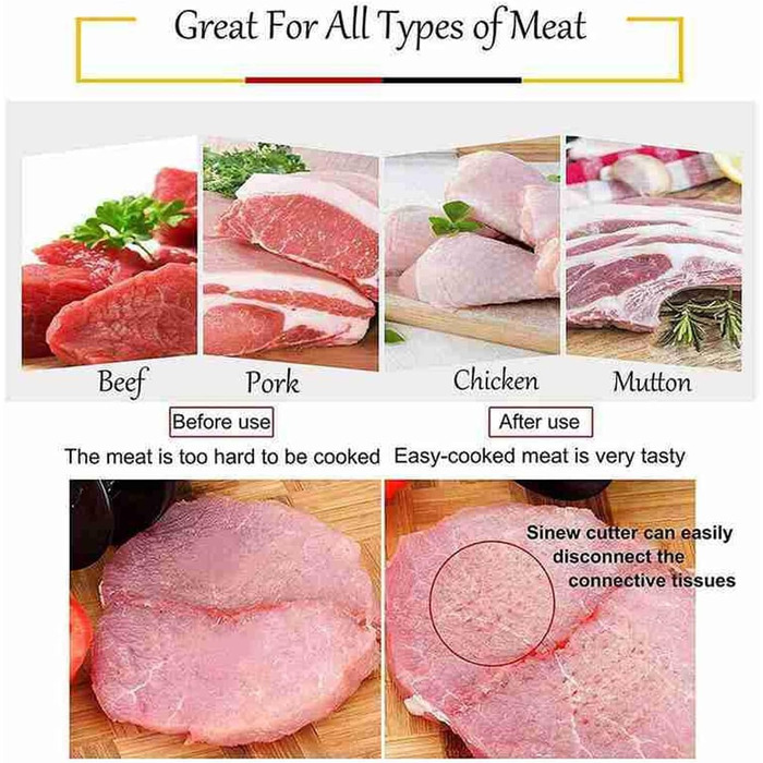 Розпушувач м'яса/Тендерайзер MYLERCT, 19 см, з нержавіючої сталі