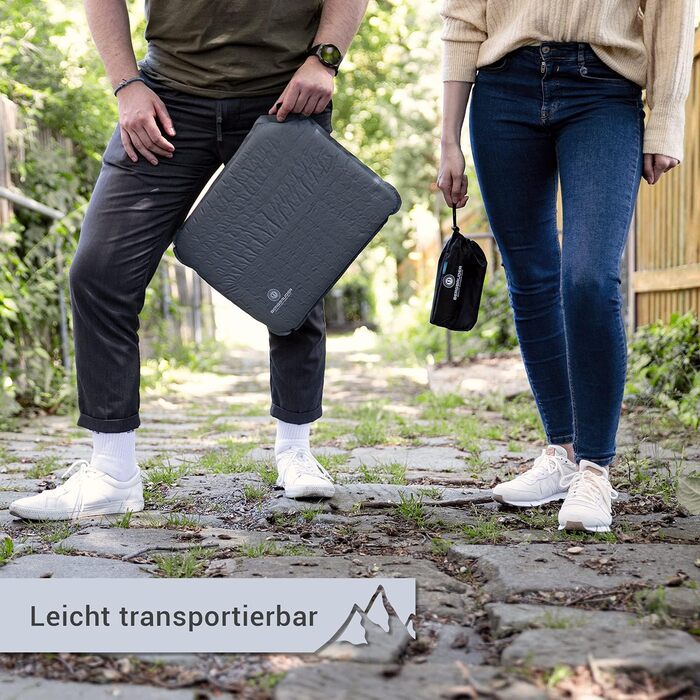 Ультралегка самонадувальна подушка для сидіння - килимок для кемпінгу, термоподушка для вулиці, надувна, сіра, 40 x 30 см