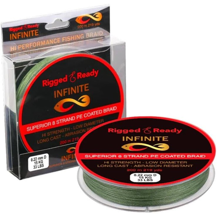 Підготовлена та готова Infinite Hi-Performance Fishing Braid від 10 до 66 фунтів від 4,5 до 30 кг волосіні з поліетиленовим покриттям 200 м. Плетений, 8 ниток, малий діаметр, не розтягується, довгий закид, швидко тоне.