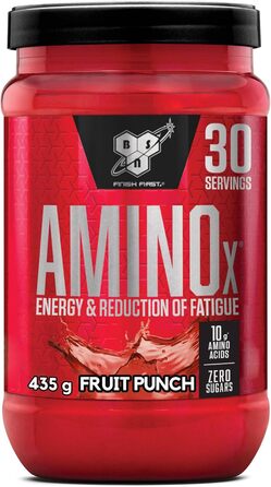 Добавка BSN Nutrition Amino X з вітаміном D, вітаміном B6 та амінокислотами, зі смаком фруктового пуншу, 30 порцій, 435 г