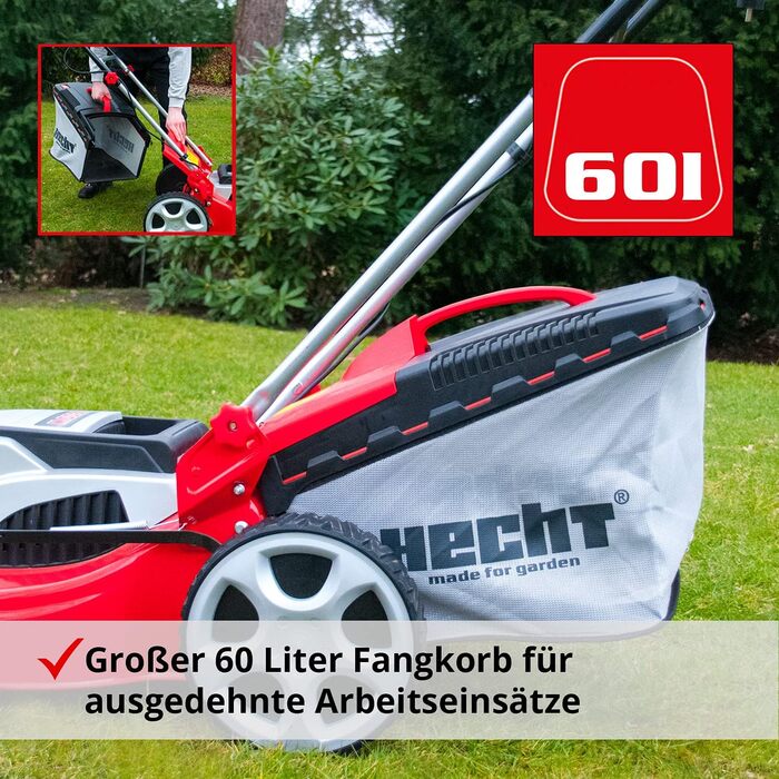 Електрична газонокосарка HECHT 1845 mower електрична газонокосарка (1800 Вт, 46 см, 60 л)