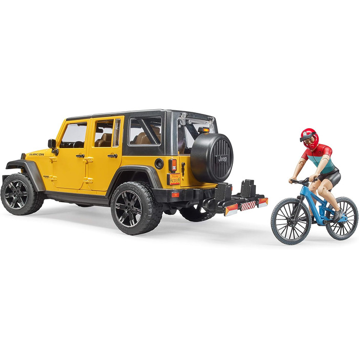 Джип Wrangler Rubicon Unlimited з гірським велосипедом і велосипедистом - 116 позашляховик велосипед іграшкова фігурка bworld, 02543 -