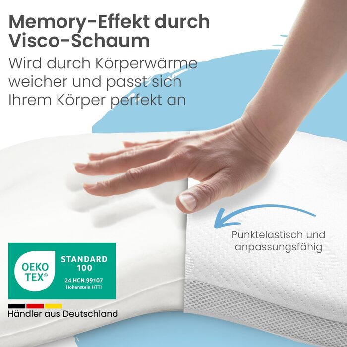 Подушка для шиї ELONEO, подушка для сну з віско у формі метелика, подушка для шиї/голови, ідеально підходить для тих, хто спить на животі, на боці та з нахилом на боці