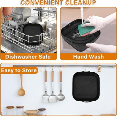 Силіконова форма для фритюрниці Hivio для фритюрниці Philips XL 6.2L/Ninja Speedi ON400EU, аксесуари для фритюрниці Силіконова форма Фритюрниця з роздільниками для фритюрниці COSORI 5.5 л XXL