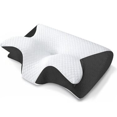 Ергономічна подушка для шиї Curosleep, подушка для шиї з піни з ефектом пам&39яті, подушка проти хропіння для сну на спині, боці та животі, дихаюча та миється (чорна)