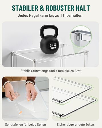 Прозорий кухонний органайзер, навісна стійка для спецій, набір з 4 предметів, органайзер для кухонної шафи, невелика кутова полиця для кухні, штабелюваний органайзер для спецій, стійка для чашок, міні-полиця, сучасний декор для кухонної стільниці