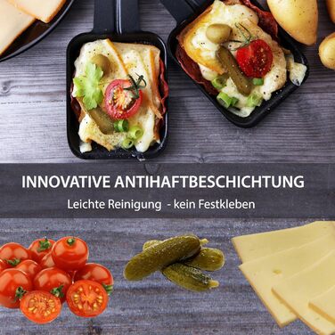 Раклет Syntrox Germany RAC-600W-Brienz з пластиною для гриля з антипригарним покриттям і пластиною з натурального каменю (гарячий камінь)