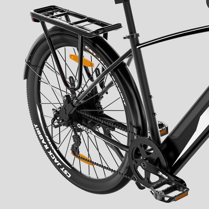 Електричний велосипед, 27,5-дюймовий електричний трекінговий велосипед/електроміський велосипед з літій-іонним акумулятором 36 В 12,5 Аг, запас ходу до 100 км у гібридному режимі, двигун 250 Вт, відповідає вимогам ЄС, із застосунком, чорний, 27M204