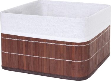 Набір кошиків для зберігання Mendler з 4 предметів HWC-C21, кошик, коробка для зберігання, органайзер, коробка для сортування, полиця, кошик, бамбуковий коричневий