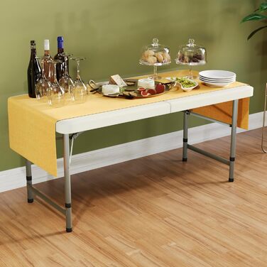 Складаний стіл Home Vida, 1,2 м, міцний, надзвичайно надійний, для кемпінгу, фуршету, весілля, ринку, саду, вечірки, багажника автомобіля, пікніка, для використання в приміщенні та на вулиці, складаний, білий 122 см