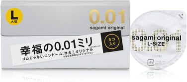 Презервативи Sagami Original 0.01 L Size, ультратонкі, поліуретан, 5 шт