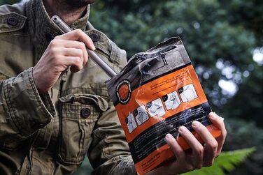 Мм, найдовший титановий кухоль-спорк з довгою ручкою та титановою ложкою, довгий кухоль-спорк та довга чаша-ложка поліровані для приємного відчуття гладкості в роті, постачається з водонепроникним тканинним чохлом., 245