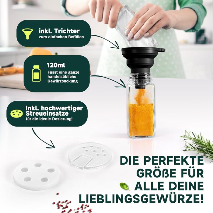 Набір полиць для спецій з 28 баночками для спецій та 120 етикетками - Органайзер для спецій для кухні та шафи - Настінна або окремостояча полиця для спецій - Повна система зберігання спецій (чорний колір)